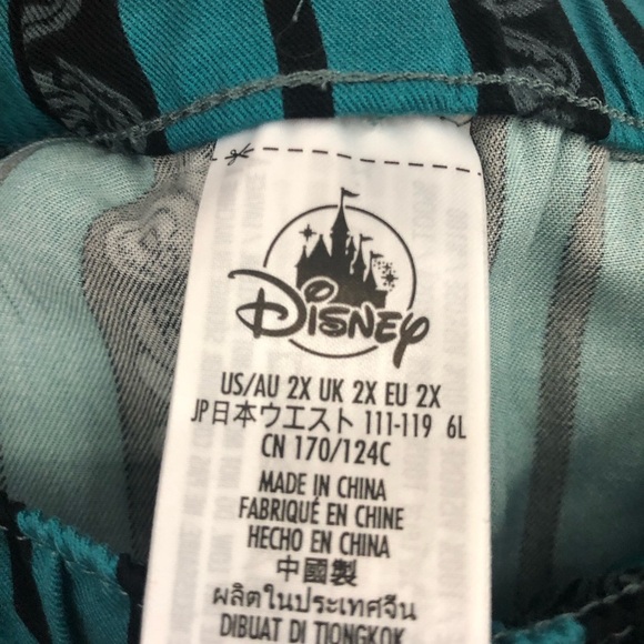 NWOT Disney’s 2X Haunted Mansion Pajamas torrid 0647 teal snake stripe challis - Picture 10 of 15